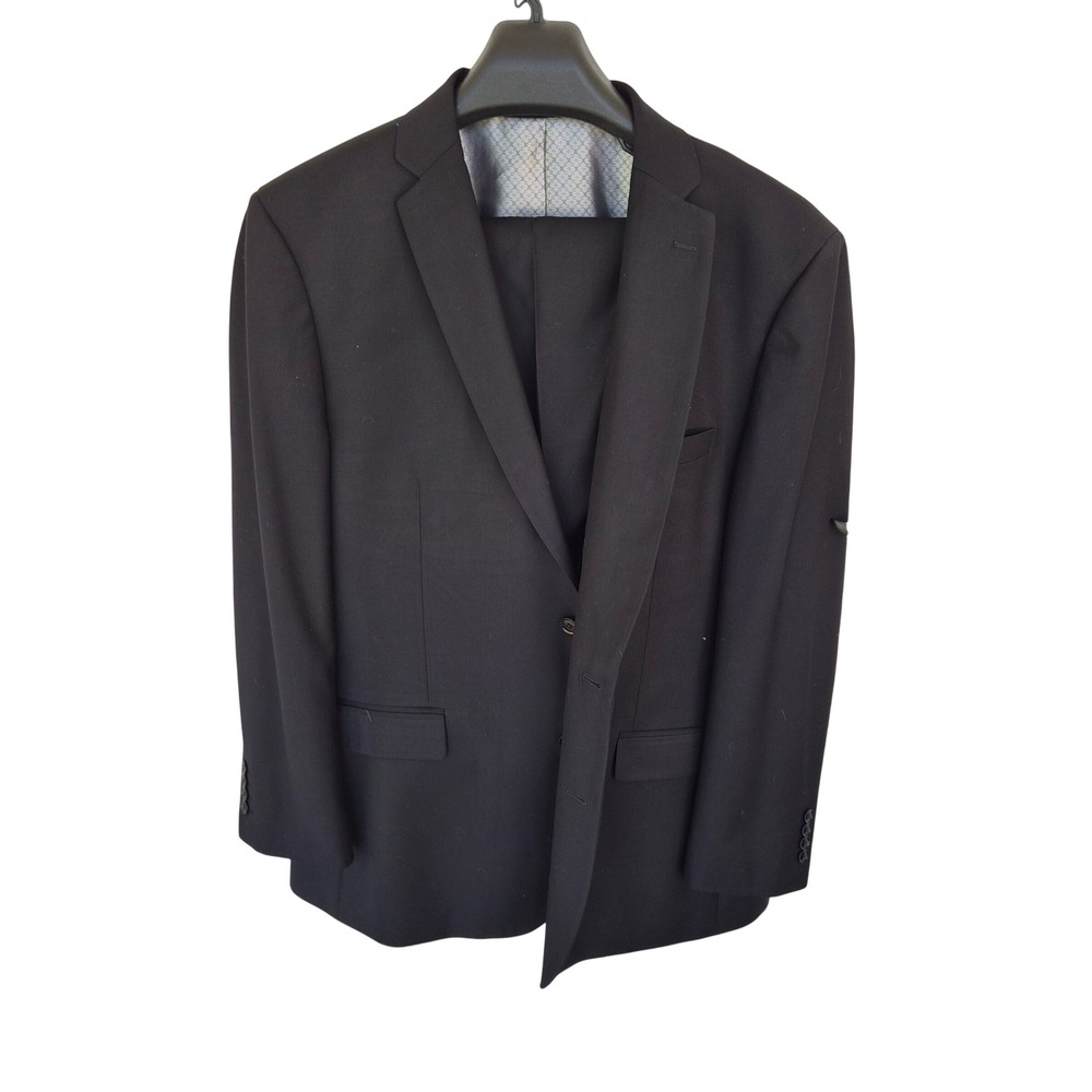 Alberto Cardinali Mens 2 Piece Suit Black Blazer Trousers 50L 44L S77